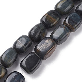 Natural Blue Tiger Eye Beads Strands, Dyed, Nuggets