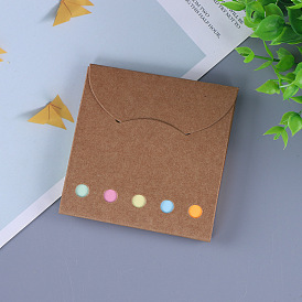 Paper Memo Pad Sticky Notes, Sticker Tabs, Kraft Paper Cover, for Office School Reading