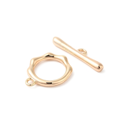 Brass Toggle Clasps, Textured Ring, Nickel Free
