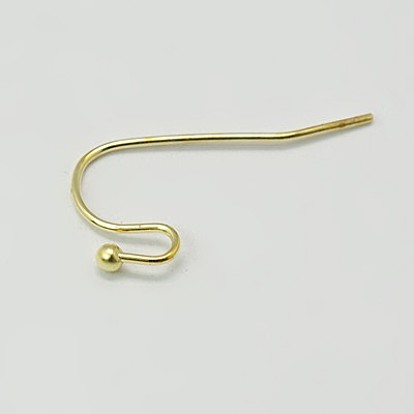 Brass Earring Hooks, 22x11x0.75mm