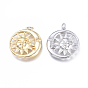 Brass Pendants, with Jump Rings, Cadmium Free & Lead Free & Nickel Free, Long-Lasting Plated, Sun with Moon