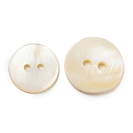 Freshwater Shell Buttons, Flat Round