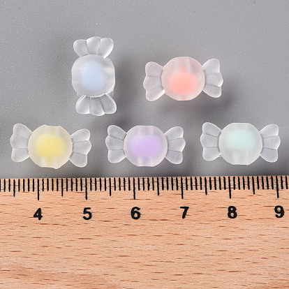 Perles acryliques transparentes, givré, Perle en bourrelet, candy
