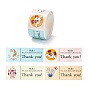 Thank You Stickers Roll, Rectangle Paper Tag Stickers, Adhesive Labels Stickers