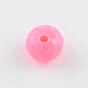 Opaque Acrylic Beads, Faceted Rondelle, 8x5.5mm, Hole: 1.5mm, about 2400pcs/500g