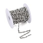 304 cadenas de eslabones de acero inoxidable, soldada, decorativa cadena de grano de la bola, con conector ovalada, 2.5 mm