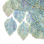 Revestimiento iónico (ip) 201 colgantes de filigrana de acero inoxidable, adornos de metal grabados, encantos de hojas tropicales, hoja de monstera