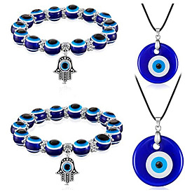 Blue Eye Evil Eye Glass Pendant Bracelet Necklace Jewelry
