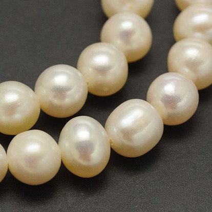Hilos de perlas de agua dulce cultivadas naturales, rondo, 6~6.5 mm, agujero: 0.8 mm, sobre 68 unidades / cadena, 15.5 pulgada