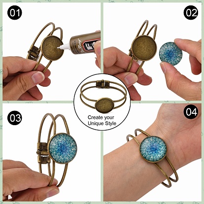 Bracelet en laiton faisant, base de bracelet vide, avec des résultats de bac de fer, plat rond