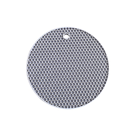 Flat Round Silicone Heat Resistant Pot Holder, Nonslip Insulation Honeycomb Mat, for Wax Cup and Kitchen Supplies