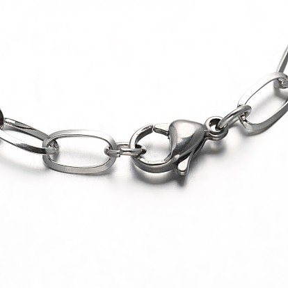 304 bracelets de la chaîne de câble en acier inoxydable, avec fermoir pince de homard, 190x5mm