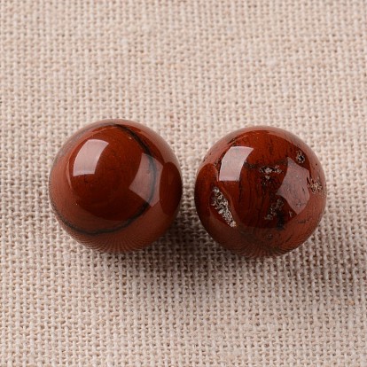Perles de balle ronde en jaspe rouge naturel, sphère de pierres précieuses, pas de trous / non percés, 16mm