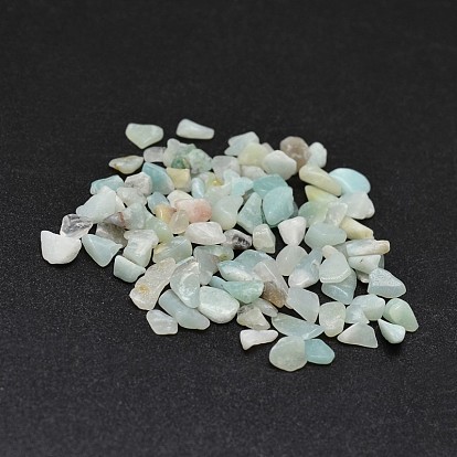 Perles de copeaux d'amazonite de fleurs naturelles, pas de trous / non percés, 2~8x2~4mm, environ8500 pcs / 500 g