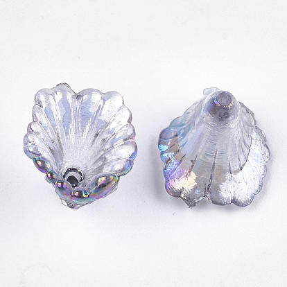 Transparentes bouchons acrylique de perles, couleur ab , fleur