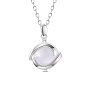 SHEGRACE 925 Sterling Silver Pendant Necklace, with Opal, Round, White