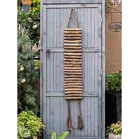 Wood Ladder Hanging Ornament, with Hemp Rope, for Garden Wall, Door Decorations