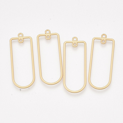 Smooth Surface Alloy 2-Loop Link Pendants, Rectangle
