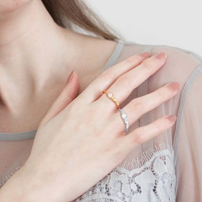 925 открытое кольцо-манжета из стерлингового серебра, простое тонкое кольцо из прозрачного кубического циркония для женщин