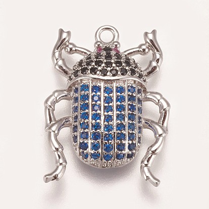 Micro cuivres ouvrent pendentifs zircone cubique, beetle