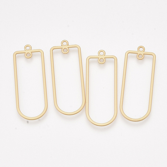 Smooth Surface Alloy 2-Loop Link Pendants, Rectangle