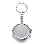 Porte-clés miroir pliant en fer, miroir de poche compact portable de voyage, base vierge pour artisanat en résine uv, plat rond