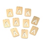 Pendentifs en acier inoxydable, rectangle avec alphabet, creux
