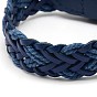 Trendy Unisex Casual Style Braided Hemp and Leather Wristband Bracelets, with Iron Watch Band Clasps, Antique Bronze, 250x19x4mm