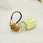Glass Wishing Bottle Phone Mobile Accessories, with Noctilucent powder and Wooden Bung, 84mm
