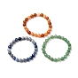 Bracelets Set for Men Women, Natural Green Aventurine & Blue Aventurine & Red Aventurine Stretch Bracelets