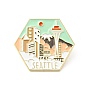 Creative Landscape Theme Enamel Pin, Gold Plated Alloy Badge for Backpack Clothes
