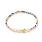 Perlas de vidrio se extienden pulseras, con perlas naturales y perlas de arcilla polimérica, sonrisa