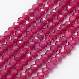 Glass Beads Strands, Imitation Quartz, Faceted, Round