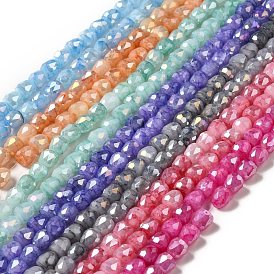 Electroplate Glass Beads Strand, AB Color Plated, Faceted, Bell