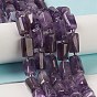 Natural Amethyst Beads Strands, with Seed Beads, Faceted, Column