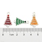 Alloy Enamel Pendants, Cadmium Free & Lead Free, with Rhinestones, Christmas Tree