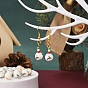 80Pcs 8 Colors Christmas Opaque Glass Beads, Round with Electroplate Deer Pattern