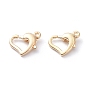 Rack Plating Brass Lobster Claw Clasps, Long-Lasting Plated, Heart