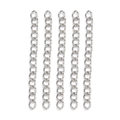 304 rallonge de chaîne en acier inoxydable, extension de chaîne torsadée, pour bijoux de cheville, soudure, 40x3mm