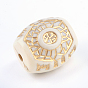 Perles acryliques colonne de placage, métal doré enlaça, 16x14x13.5mm, trou: 2 mm, environ 275 pcs / 500 g