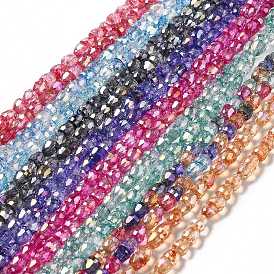 Electroplate Transparent Glass Beads Strand, AB Color Plated, Faceted, Bell