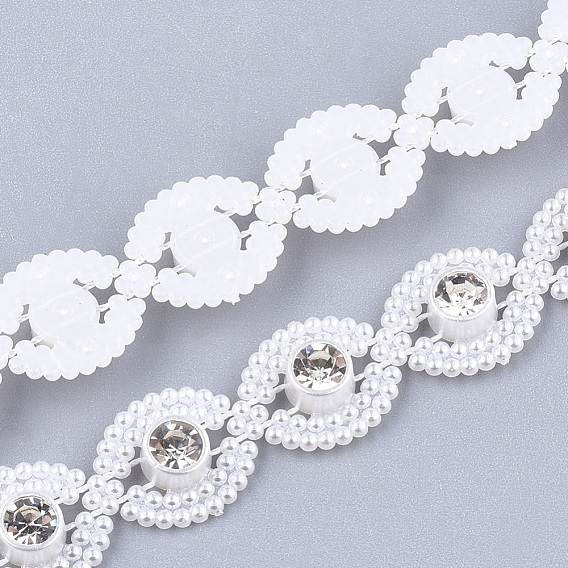 Hilo de guirnalda de cuentas de perlas de imitación de plástico abs, ideal para cortina de puerta, decoración de la boda diy material, con diamante de imitación