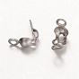 316 Surgical Stainless Steel Bead Tips, Calotte Ends, Clamshell Knot Cover, 8.5x4mm, Hole: 1.5mm