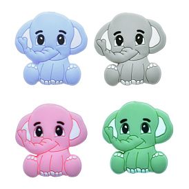 12Pcs 4 Styles Elephant Silicone Beads, Chewing Beads For Teethers, DIY Nursing Necklaces Making