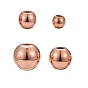 200Pcs 4 Size Brass Spacer Beads, Round, Plated with Light Rose Gold Color