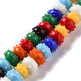 Handmade Lampwork Beads, Bumpy, Rondelle