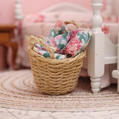 Ornements miniatures en papier, accessoires de maison de poupée micro paysage, faire semblant de décorations d'accessoires, panier