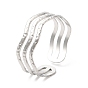 Placage ionique (ip) 304 bracelets à manchette ouverte en acier inoxydable, bijoux pour femmes