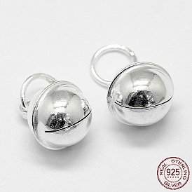 925 Sterling Silver Bell Charms, with Brass