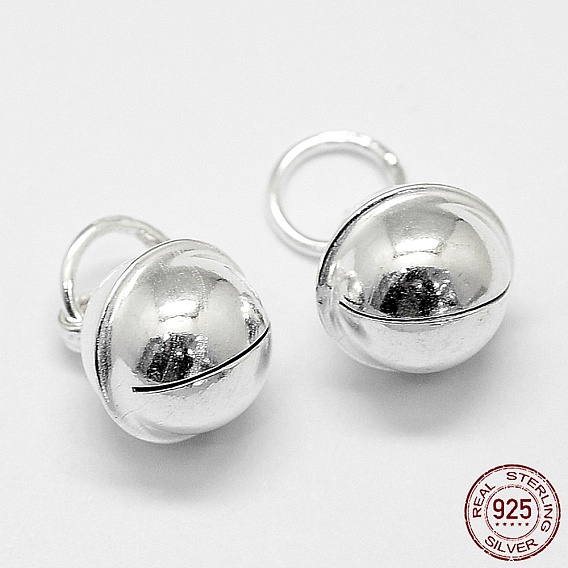 925 Sterling Silver Bell Charms, with Brass